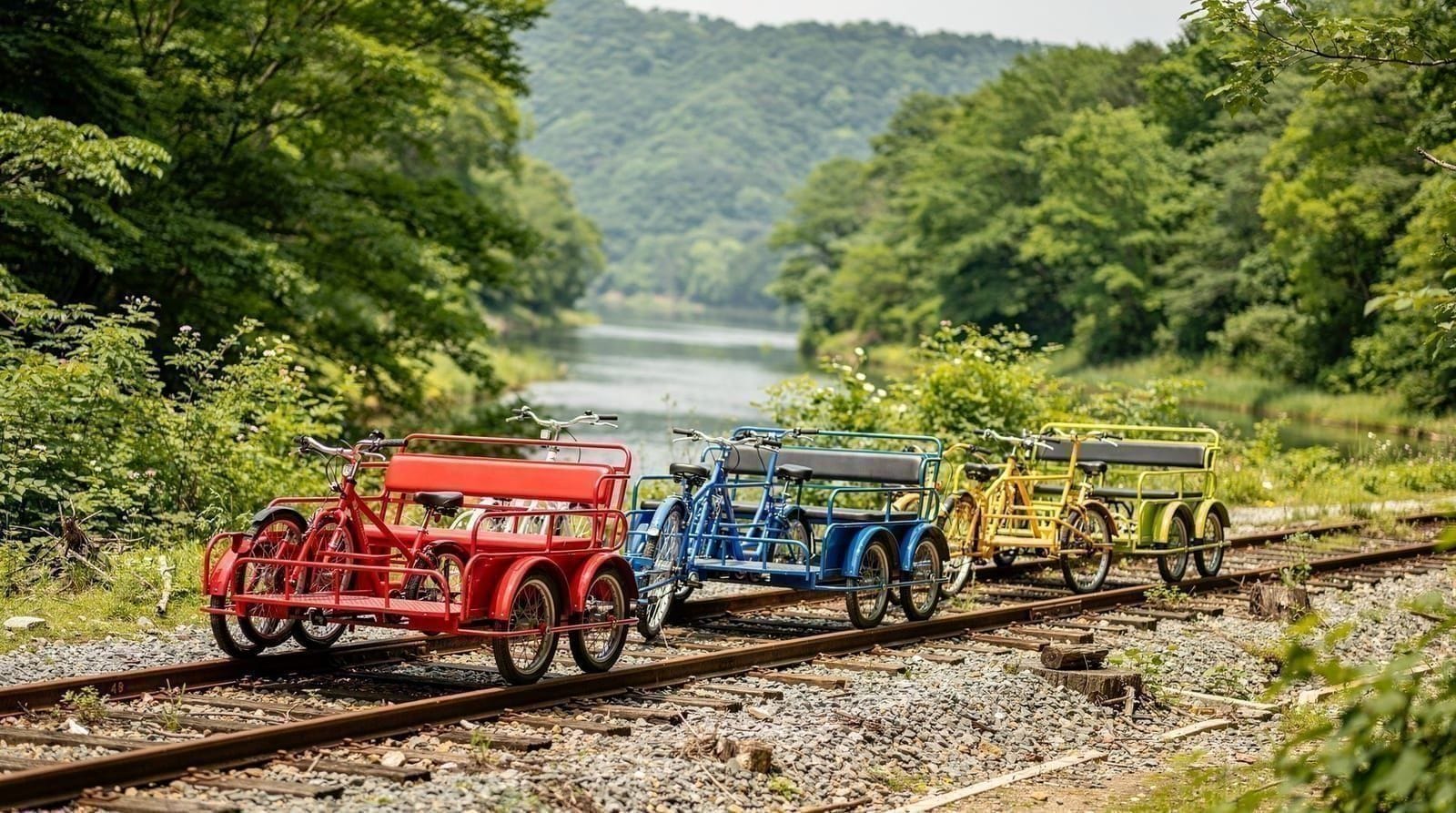 Gapyeong Rail Bike: pedaling a disused rail line along the river